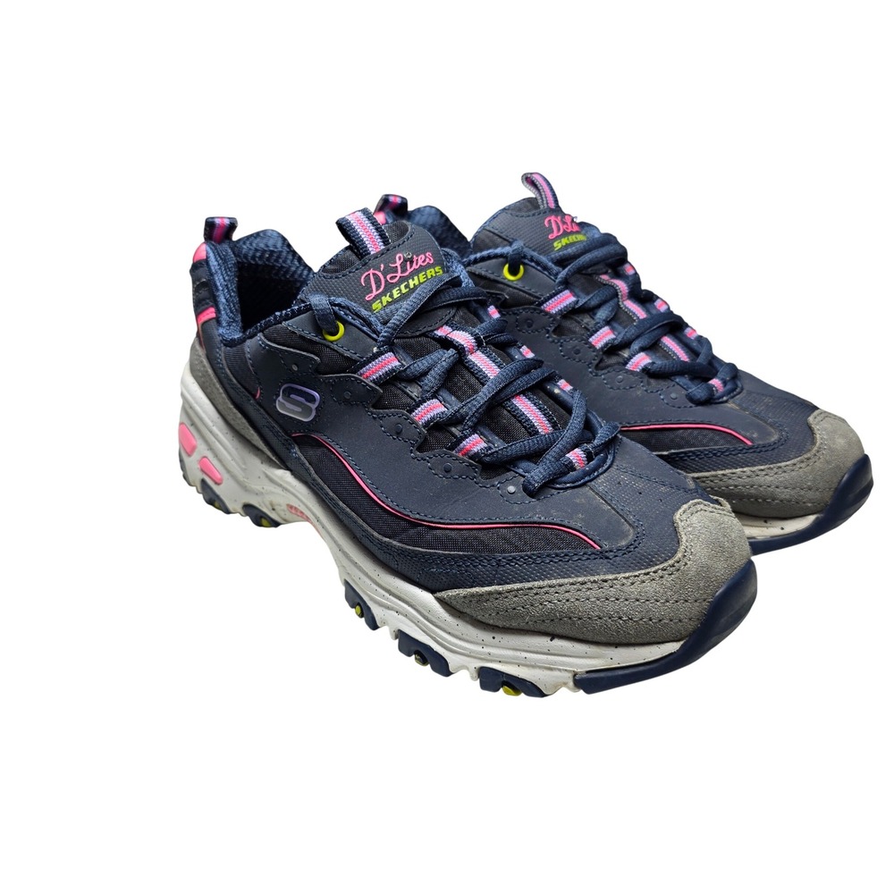 Skechers DLites Navy Pink Chunky Sneakers Womens 8 149589 NVMT Y2K Dad Shoe